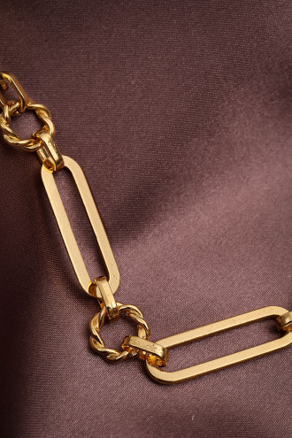 Iri Halka Detaylı Gold Renk Zincir Kolye