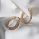 Desenli Oval Gold Renk Vintage Halka Küpe