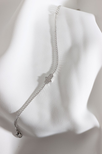 Fatma Ana El Figürlü Zircon Taş Gümüş Renk Suyolu Bileklik