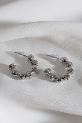 Vintage Gümüş Renk Halka Küpe