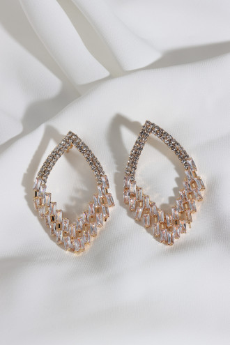 Damla Gold Renk Abiye Küpe Damla Gold Renk Abiye Küpe