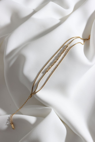 3'Lü Yılan Zincir 316L Gold Renk Çelik Bileklik