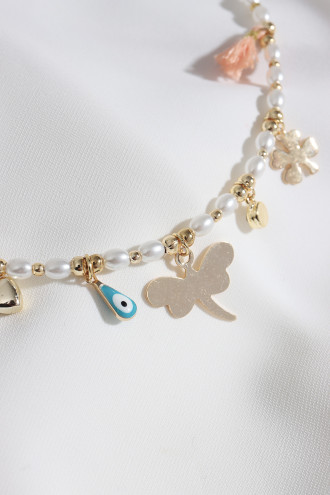 Yusufçuk Uçlu Siyah Boncuk Kolye