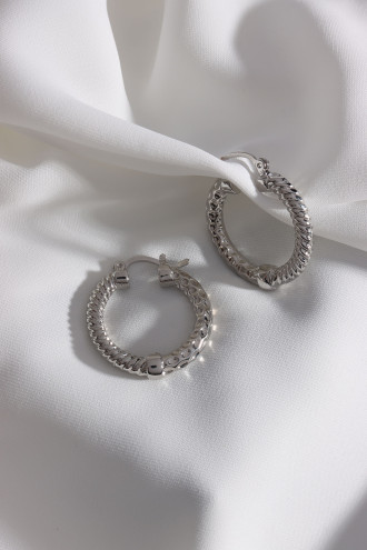 Gümüş Renk Vintage Halka Küpe