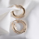 Gold Renk Düğme Modelli Vintage Halka Küpe