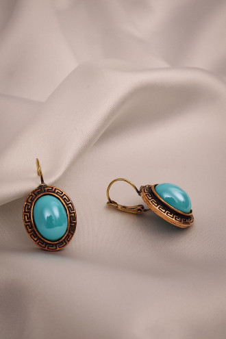 Mavi Taşlı Otantik Küpe