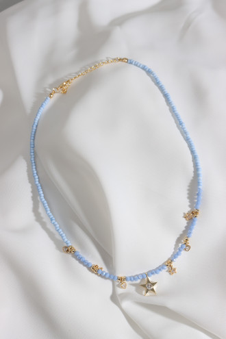 Yıldız Uçlu Mor Boncuk Kolye Yıldız Uçlu Mor Boncuk Kolye