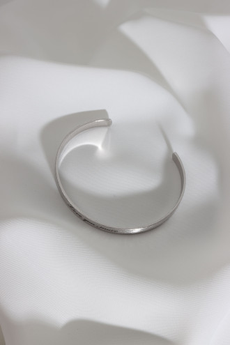 Love You More Yazılı Gümüş Renk Kararmaz Vip Bileklik