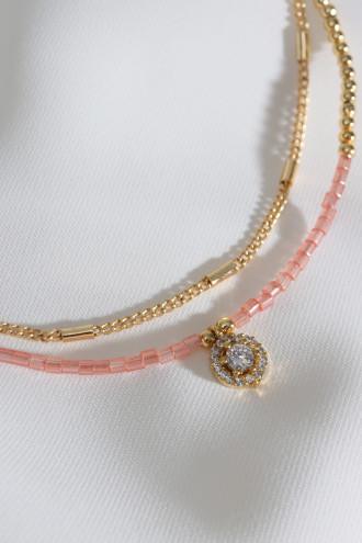 Zircon Taşlı Charm Sallantılı Gold Renk Halhal