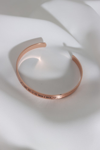 I Love You To The Moon and Back Yazılı Rose Renk Kararmaz Vip Bileklik