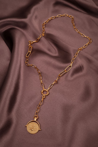 Galaksi Uçlu Uzun Gold Renk Kolye