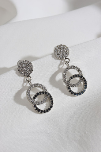 Zircon Taşlı Gümüş Renk Küpe Zircon Taşlı Gümüş Renk Küpe