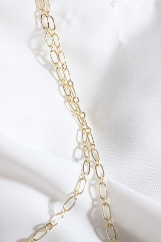 Çift Zincir Uzun Gold Renk Kolye