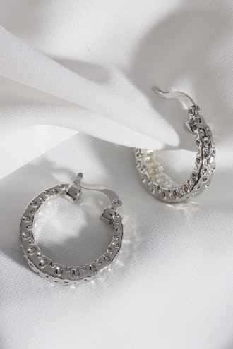 Gümüş Renk Vintage Halka Küpe