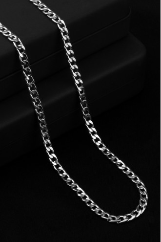Gümüş Renk Kalın Erkek Çelik Zincir