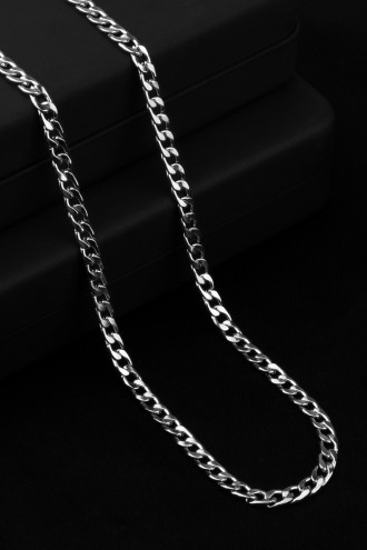 Gümüş Renk Kalın Erkek Çelik Zincir Gümüş Renk Kalın Erkek Çelik Zincir