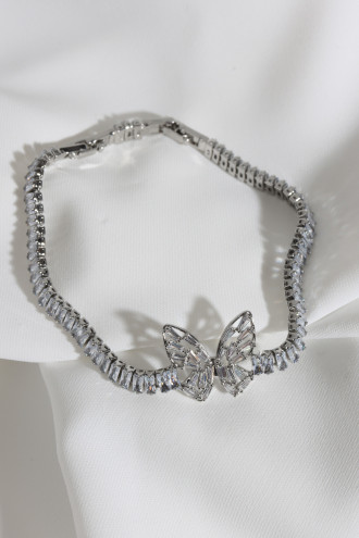 Kelebekli Su Yolu Gümüş Renk Çelik Bileklik Kelebekli Su Yolu Gümüş Renk Çelik Bileklik