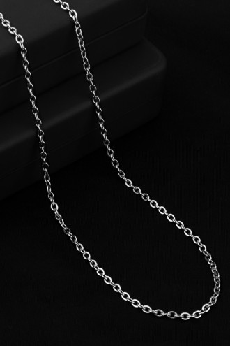 Gümüş Renk Erkek Çelik Forse Zincir Kolye Gümüş Renk Erkek Çelik Forse Zincir Kolye