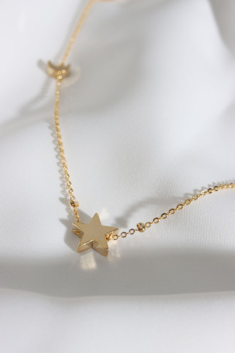 5'Li Ay-Yıldız Gold Renk Kolye