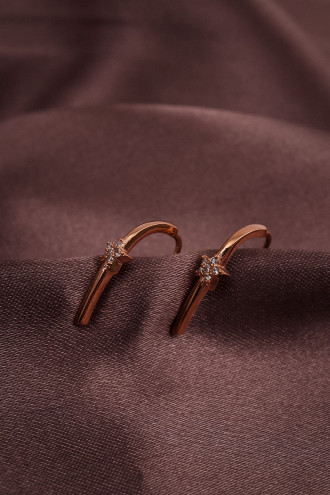 Yıldız Detaylı Minimal 925 Ayar Gümüş Küpe 1,41Gr