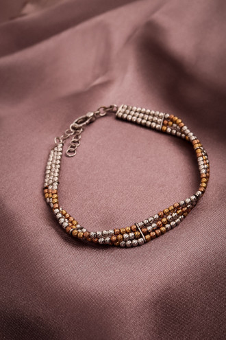 Üç Renk Top 925 Ayar Gümüş Bileklik 11,51Gr Üç Renk Top 925 Ayar Gümüş Bileklik 11,51Gr