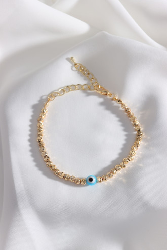 Nazar Boncuklu Gold Renk Dorika Bileklik