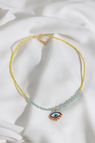 Göz Uçlu Sarı Kolye Göz Uçlu Sarı Kolye