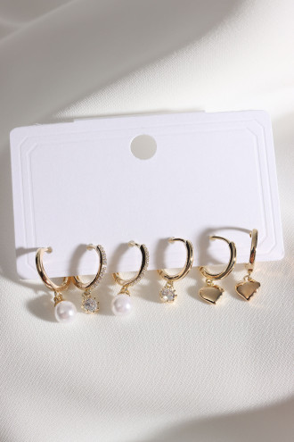 6'Lı Vip Zircon Taşlı Küpe