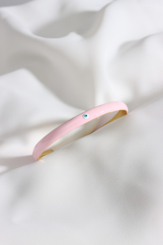 Pastel Pembe Kaplama Nazar Boncuklu Gold Renk Bilezik Pastel Pembe Kaplama Nazar Boncuklu Gold Renk Bilezik