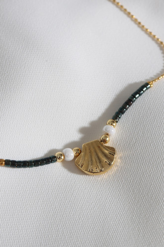 Deniz Kabuklu Koyu Yeşil Halhal