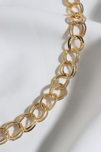 Halkalı Zincir Gold Renk Kolye