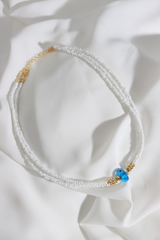 Nazar Boncuklu Beyaz Boncuk Kolye Nazar Boncuklu Beyaz Boncuk Kolye