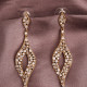 Zircon Taşlı Sallantılı Gold Renk Abiye Küpe