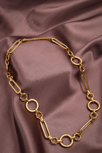 Iri Halka Detaylı Gold Renk Zincir Kolye
