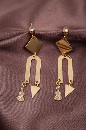 Sallantılı Gold Renk Küpe