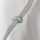 Mavi Taşlı At Nalı Figürlü Zircon Taşlı Gümüş Renk Suyolu Bileklik