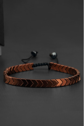 Kahverengi Renk Asansörlü Erkek Ipli Bileklik
