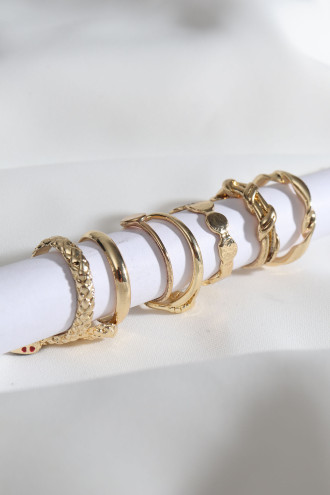 7 Adet Gold Renk Çoklu Yüzük Seti 7 Adet Gold Renk Çoklu Yüzük Seti