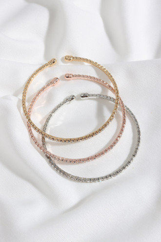 3'Lü Gold/Rose/Gümüş Renk Taşlı Bileklik 3'Lü Gold/Rose/Gümüş Renk Taşlı Bileklik