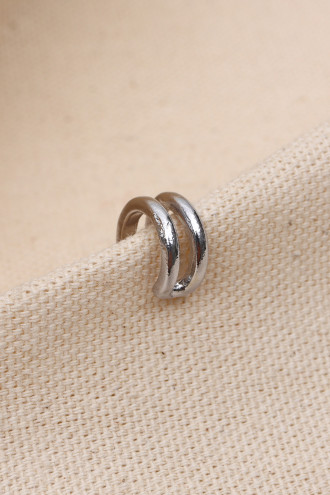 Çift Şerit Gümüş Renk Earcuff Kıkırdak Küpe Çift Şerit Gümüş Renk Earcuff Kıkırdak Küpe