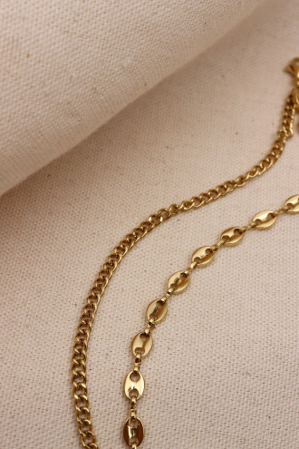 2'Li Çelik Gold Renk Zincir Bileklik 2'Li Çelik Gold Renk Zincir Bileklik