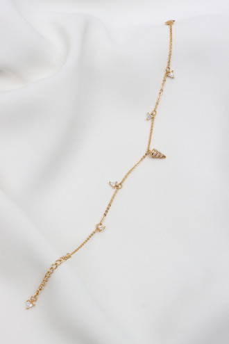 Zircon Taşlı Charm Detay Zincir Gold Renk Bileklik Zircon Taşlı Charm Detay Zincir Gold Renk Bileklik