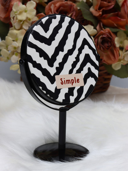 Zebra Desenli Metal Ayaklı Masa Aynası