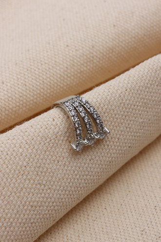 Şeritli Gümüş Renk Ear Cuff Kıkırdak Küpe Şeritli Gümüş Renk Ear Cuff Kıkırdak Küpe