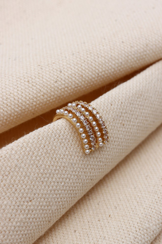 4 Şeritli İnci Detay Gold Renk Ear Cuff Kıkırdak Küpe (Vip) 4 Şeritli İnci Detay Gold Renk Ear Cuff Kıkırdak Küpe (Vip)