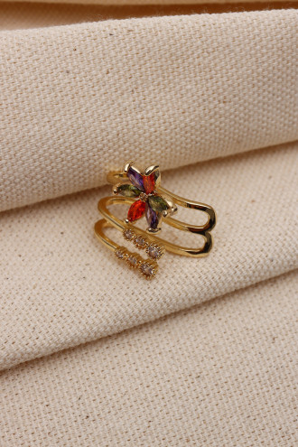 3 Şeritli Çiçek Figürlü Gold Renk Ear Cuff Kıkırdak Küpe(Vip) 3 Şeritli Çiçek Figürlü Gold Renk Ear Cuff Kıkırdak Küpe(Vip)