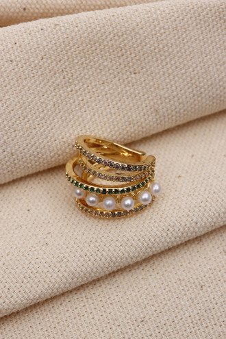 5 Şeritli İnci Detay Gold Renk Ear Cuff Kıkırdak Küpe (Vip) 5 Şeritli İnci Detay Gold Renk Ear Cuff Kıkırdak Küpe (Vip)