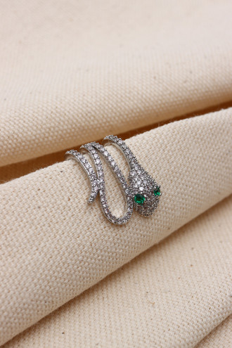 Yılan Figür Taşlı Gümüş Renk Ear Cuff Kıkırdak Küpe(Vip) Yılan Figür Taşlı Gümüş Renk Ear Cuff Kıkırdak Küpe(Vip)