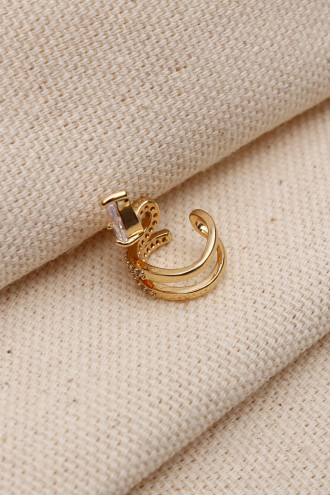 Yılan Figür Taşlı Gold Renk Ear Cuff Kıkırdak Küpe(Vip) Yılan Figür Taşlı Gold Renk Ear Cuff Kıkırdak Küpe(Vip)