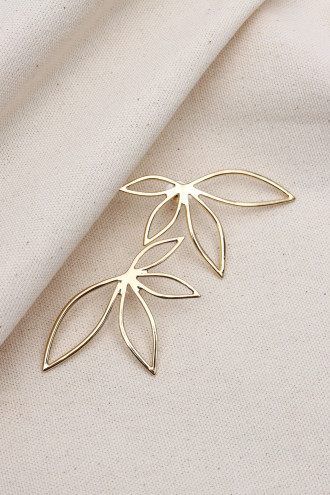 Büyük Boy Lotus Gold Renk Küpe Büyük Boy Lotus Gold Renk Küpe